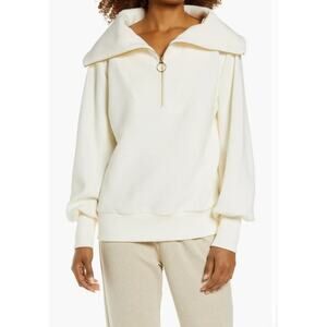 Varley Cream Zip-Up Top